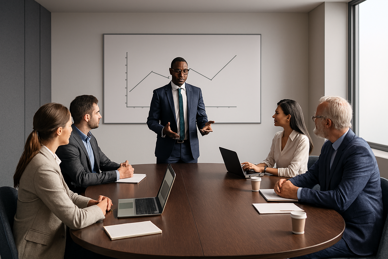Team collaborating at a table
